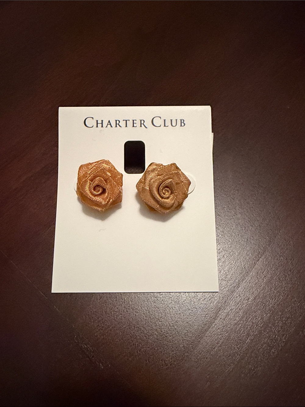 Charter Club Metallic Rosebud Stud Earrings in Champagne Gold